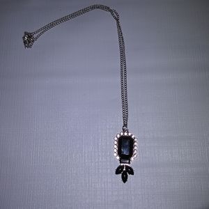 Matinee length 12inche black stone Necklace